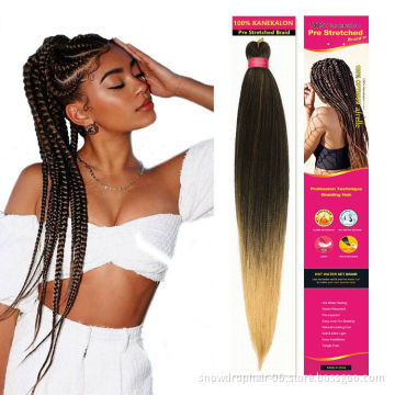 Wholesale  Private Label 26Inch Ombre Bulk  Ez Braid Expression Pre Stretched Braiding Hair Pre Stretched